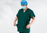 Szpitalne medyczne chirurgiczne peelingi z krótkim rękawem 100% bawełna V Neck