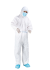 Biała jednorazowa suknia ochronna Pyłoszczelny kombinezon przeciwkropelkowy Kombinezon medyczny