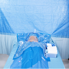 Niebieskie wzmocnione jednorazowe zasłony chirurgiczne z klejącym obszarem nacięcia