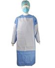 Jednorazowa suknia chirurgiczna chirurga, niebieskie plastikowe fartuchy izolacyjne z tworzywa PP PE