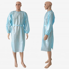 Niebieska, wodoodporna, jednorazowa suknia chirurgiczna z PP PE z elastycznymi mankietami