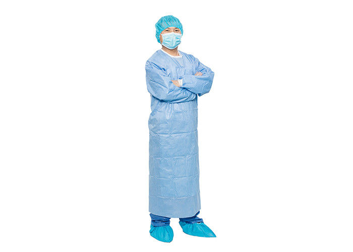 Sterylna, niebieska, wzmocniona fartuch chirurgiczny AAMI Level 3