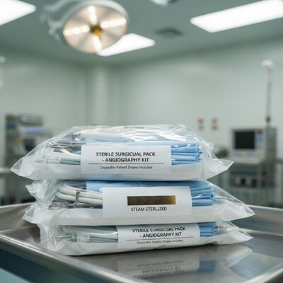 Sterylne opakowania chirurgiczne z sterylizacją parową i angiografią, w tym jednorazowe zasłony dla pacjentów