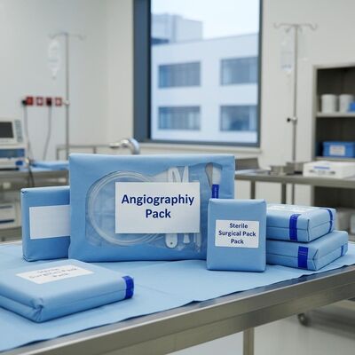 Steam Sterilization Sterile Surgical Packs with Non-woven Fabric and Angiography Pack for Hospitals